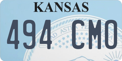 KS license plate 494CMO