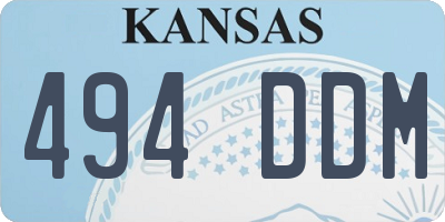 KS license plate 494DDM