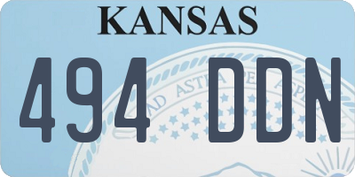 KS license plate 494DDN