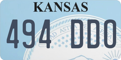 KS license plate 494DDO