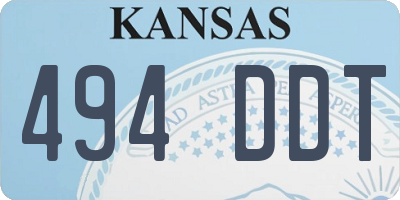 KS license plate 494DDT