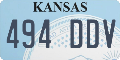 KS license plate 494DDV