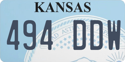 KS license plate 494DDW