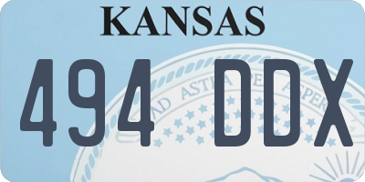 KS license plate 494DDX