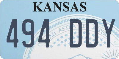 KS license plate 494DDY