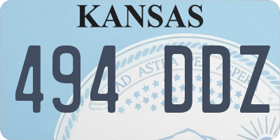KS license plate 494DDZ