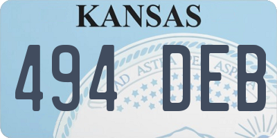 KS license plate 494DEB