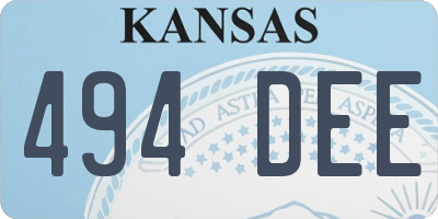 KS license plate 494DEE