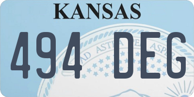 KS license plate 494DEG