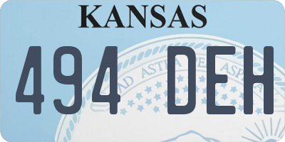 KS license plate 494DEH