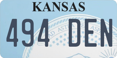 KS license plate 494DEN