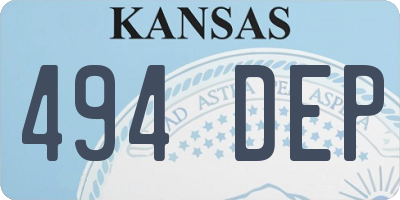 KS license plate 494DEP