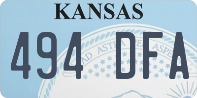 KS license plate 494DFA