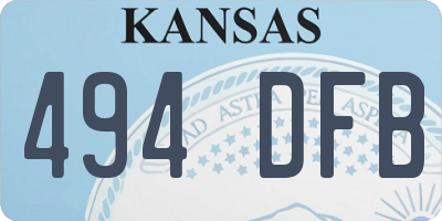 KS license plate 494DFB