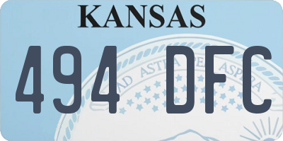 KS license plate 494DFC