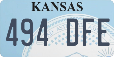 KS license plate 494DFE