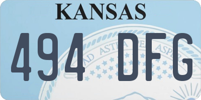 KS license plate 494DFG