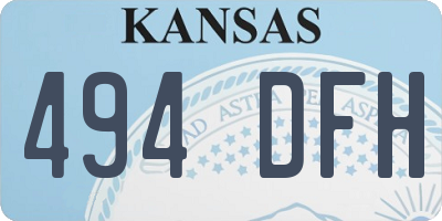 KS license plate 494DFH