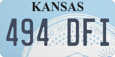 KS license plate 494DFI