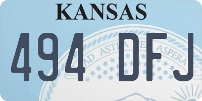 KS license plate 494DFJ