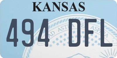 KS license plate 494DFL