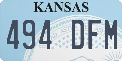 KS license plate 494DFM