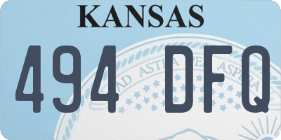 KS license plate 494DFQ