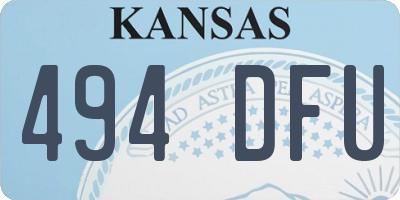 KS license plate 494DFU
