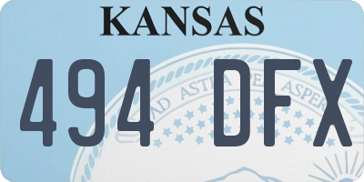 KS license plate 494DFX