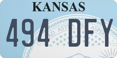 KS license plate 494DFY