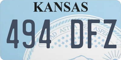 KS license plate 494DFZ
