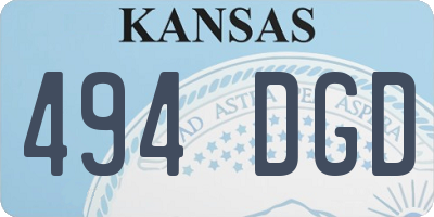 KS license plate 494DGD