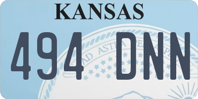 KS license plate 494DNN