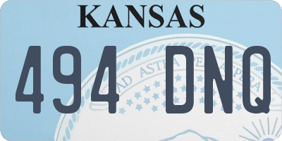 KS license plate 494DNQ
