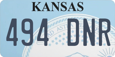 KS license plate 494DNR