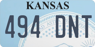 KS license plate 494DNT