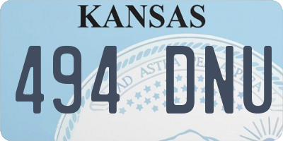 KS license plate 494DNU