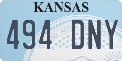 KS license plate 494DNY