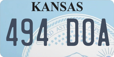 KS license plate 494DOA