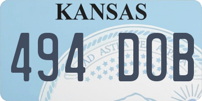 KS license plate 494DOB