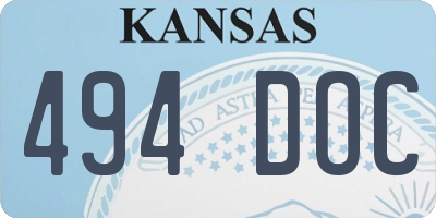 KS license plate 494DOC