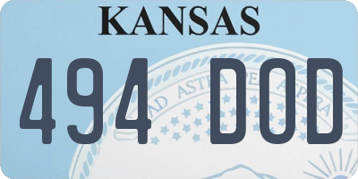 KS license plate 494DOD