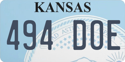 KS license plate 494DOE