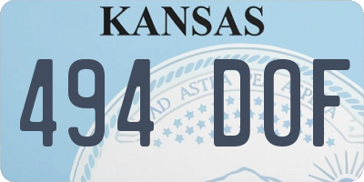 KS license plate 494DOF