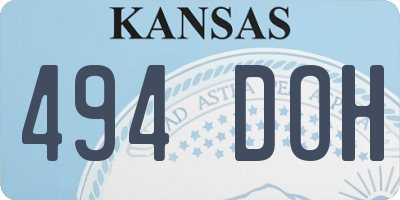 KS license plate 494DOH