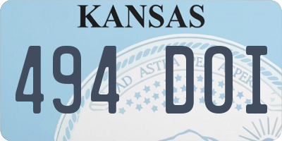 KS license plate 494DOI