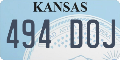 KS license plate 494DOJ