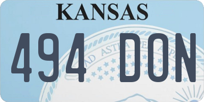KS license plate 494DON