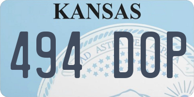 KS license plate 494DOP