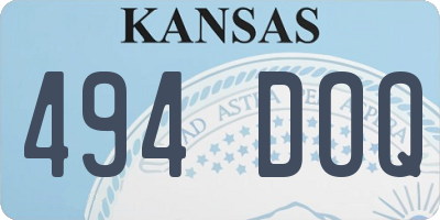 KS license plate 494DOQ